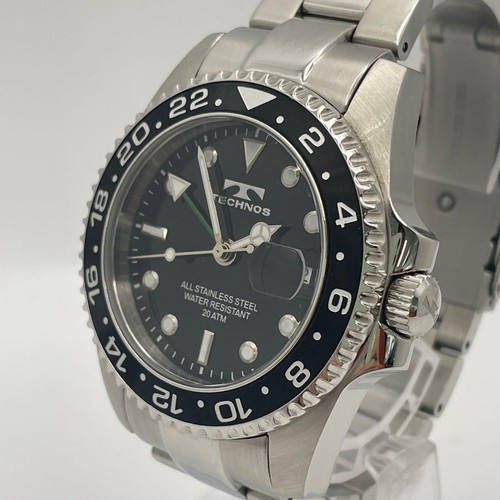 Technos gmt quartz watch black - gmt,